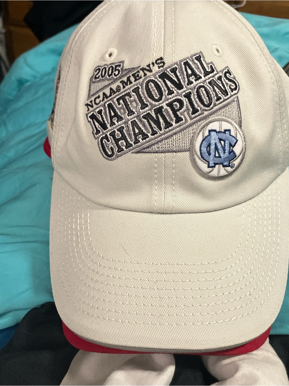 Vintage Nike 2005 NCAA Men's National Champions Hat with UNC Logo - Cream & Blue